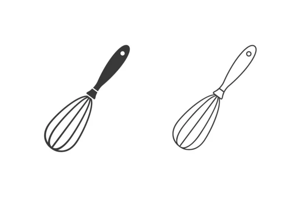 Balónová whisk pro míchání a šlehání ploché vektorové ikony pro vaření aplikace a webové stránky ikony nastavit — Stockový vektor