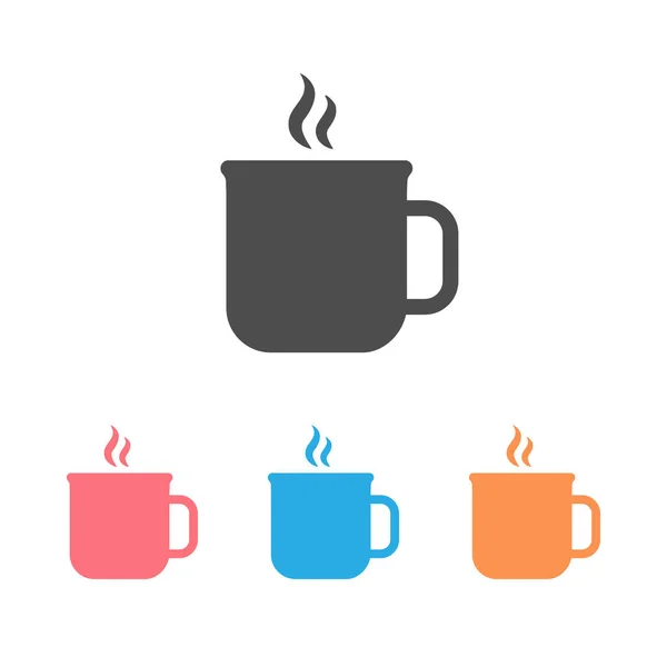 Cup of tea icon set on white. Vector — Stock Vector