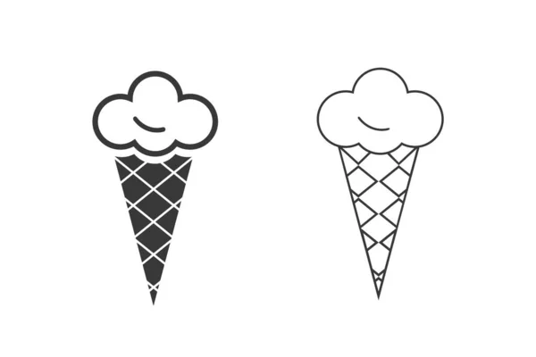 Helado icono conjunto vector diseño plantilla — Archivo Imágenes Vectoriales