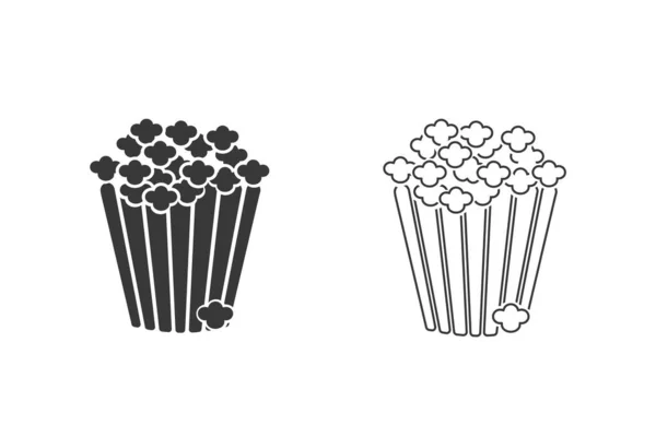 Ikona popcornu w płaskim stylu. Wektor — Wektor stockowy