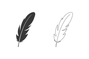 Tüy vektör simgesi beyaz arkaplanda izole edildi