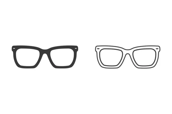 Gläser Icon Set Vektor. Stilvolle Brillen — Stockvektor