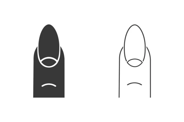 Набор иконок ногтей. Векторная иллюстрация плоского логотипа — стоковый вектор