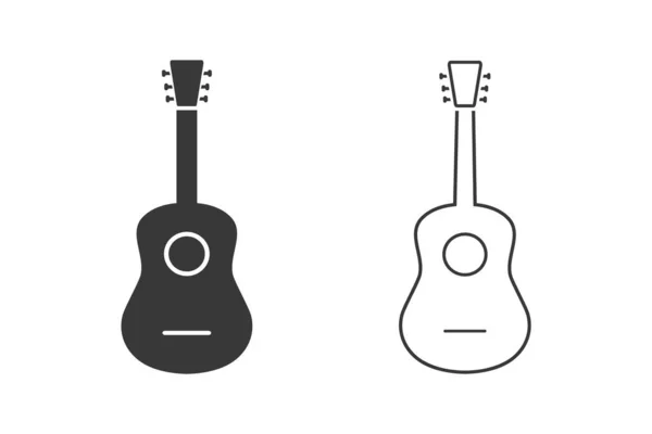 Векторное изображение набора иконок гитары — стоковый вектор