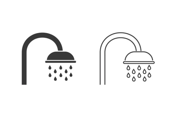 Douche pictogram in platte stijl Vector — Stockvector