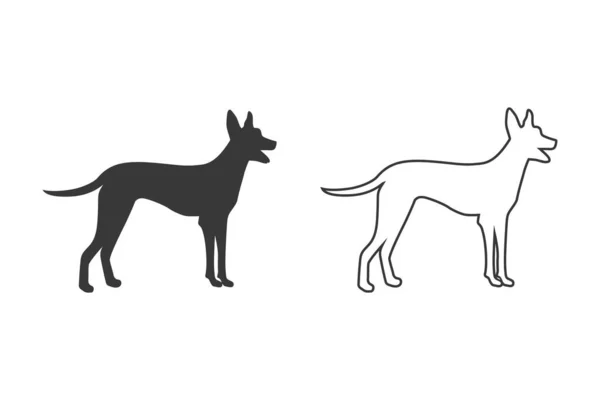 Собачья икона в плоском стиле. Вектор — стоковый вектор
