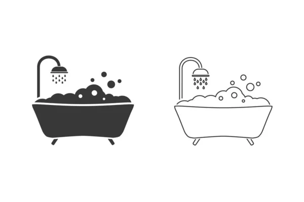 Bath ikon som vektor. Stilskylt för mobila koncept och webbdesign. illustration av badsymbolen — Stock vektor