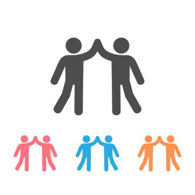 Beşlik el hareketi siluet simgesi seti. Arkadaşlık. Arkadaşız. İzole vektör çizimi. Düzenlenebilir vuruş