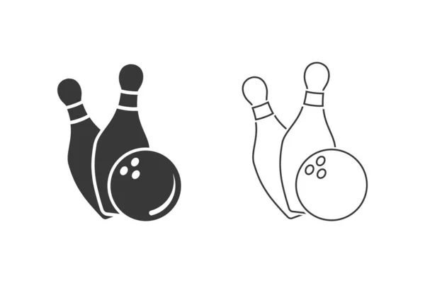 Bowling pictogram in platte stijl. Vector — Stockvector