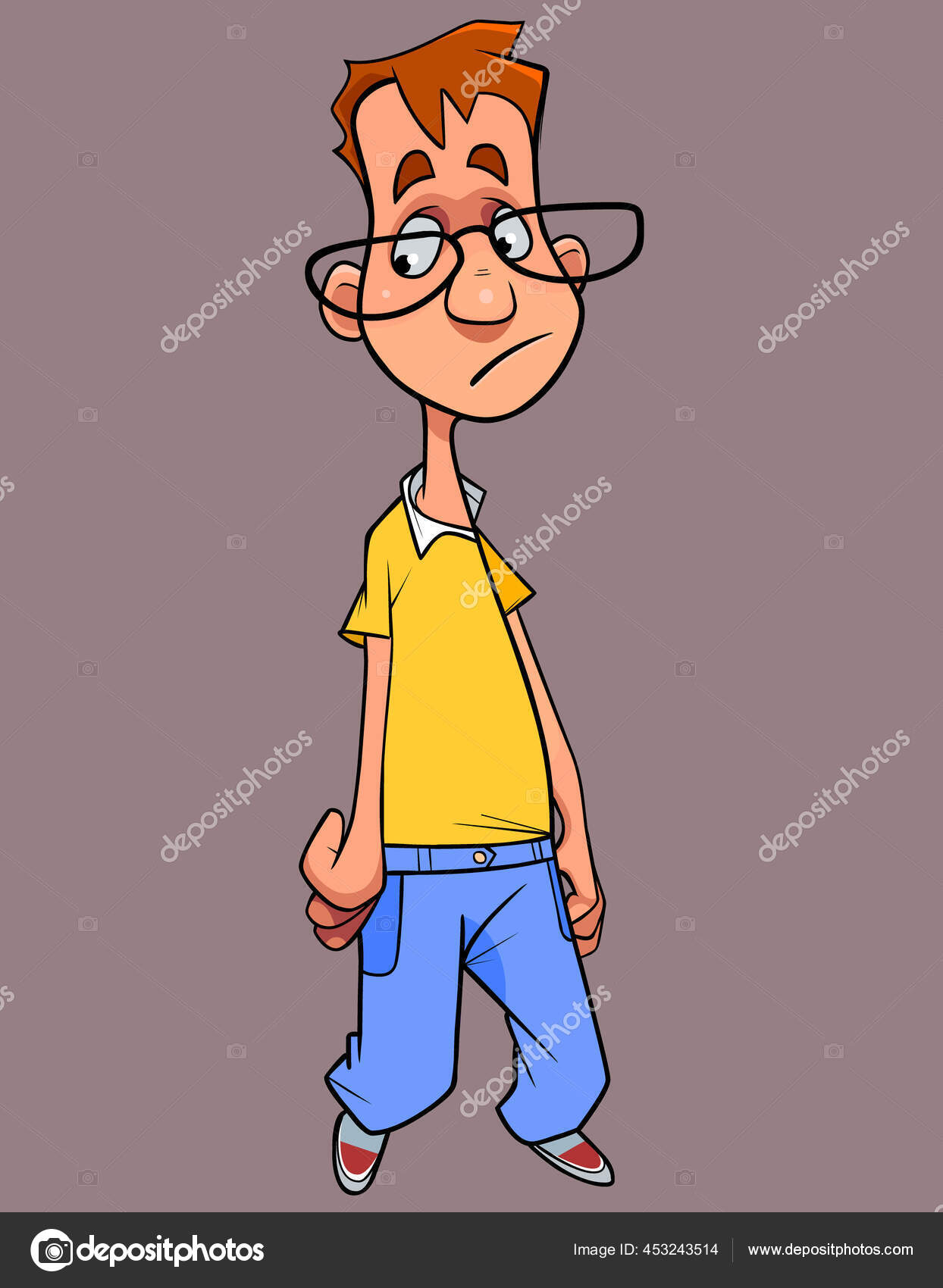 Cartoon Red Haired Sad Boy Glasses Barely Walks Stock Vector Image by ©Westamult #453243514 Cartoon Red Haired Sad Boy Glasses Barely Walks Stock Vector Image by ©Westamult #453243514