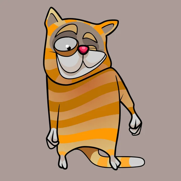 ตลกการ นลายข งแมว Squinted งตาในความพ งพอใจ — ภาพเวกเตอร์สต็อก