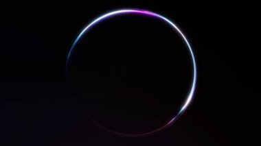 Glowing gradient ring with soft neon light on a dark background. Minimal futuristic circle with vibrant blue, pink, and purple tones.