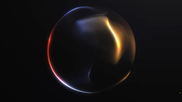 Pürüzsüz gradyan ışık akışı ve yumuşak parıldayan hareketle canlı renkli enerji küresi. Bilim kurgu tarzı ve dinamik renkli aydınlatma ile soyut holografik tasarım.