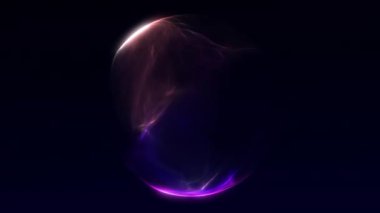 Dinamik pembe ve mavi parlayan plazma küre hareketli animasyon. Fütürist dijital tarzda soyut enerji küresi. Kusursuz 4K döngü arkaplanı ve neon ışık akışı.