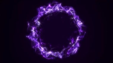 Mor neon lifler dönen bir enerji girdabı halkası yaratır. Dinamik hareketli kusursuz döngü ve derin fütüristik akış.