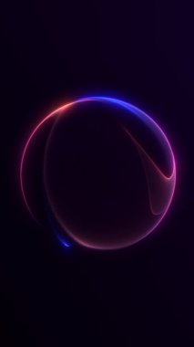 Pürüzsüz neon hareketi ve yumuşak dijital enerji ışıklandırmasıyla dikey parlayan gradyan küre. Zarif soyut akışkan hareketle temiz minimal geleceksel animasyon.