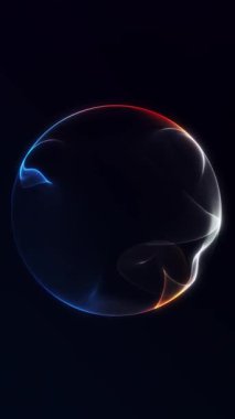 Karanlıktan oluşan fraktal küre dinamik neon çizgileriyle parlayan bir küreye dönüşüyor. Pürüzsüz bir sinematik kayboluş ile enerjik giriş animasyonu.