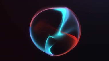 Yumuşak neon gradyan dalgaları olan 4K pürüzsüz döngü şık, minimal fütüristik bir küre oluşturur. Modern görsel tasarım için zarif dijital hareket grafikleri.