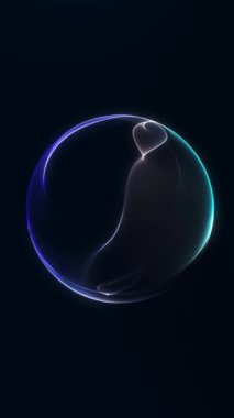 Hafif dijital dalga hareketli yumuşak dinamik neon küre. Kusursuz 4K 60FPS döngüsü şık sunumlar ve modern arayüz görselleri için ideal.