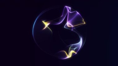 Parlak mor ve sarı gradyan hareketli kusursuz bir lüks küre. Zarif teknoloji görselleri, iş sunumları ve şık dijital markalaşma için mükemmel..