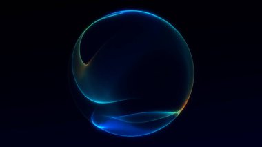 Lüksün arka planında, sakin, zarif ışık yansımalarına sahip, en az mavi, parlak küre. Premium markalaşma, iş stili ve rafine dijital kimlik için temiz fütüristik tasarım
