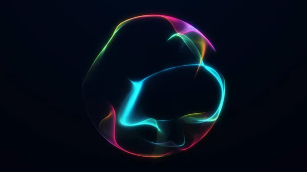 Vibrant colorful liquid orb with smooth plasma-like neon motion on a dark background. Futuristic abstract sphere with fluid curves, bright gradients, and holographic light transitions for modern creat
