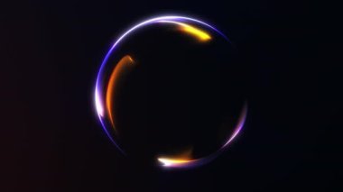 Stylish neon blue-orange liquid light sphere. Seamless 4K 60FPS loop for high-tech UI, modern corporate presentations and clean digital visuals.