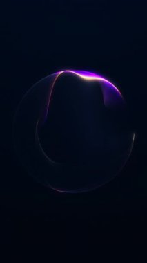 Dinamik akışkan ışık hareketli fütüristik renkli neon küre. Dijital promosyon, bilim kurgu tasarımı, yaratıcı markalaşma ve görsel efektler için kusursuz 4K 60FPS döngüsü.