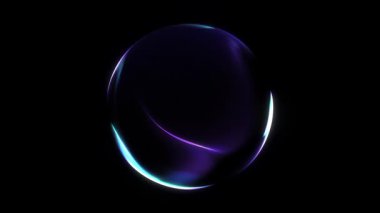 Abstract glowing orb with smooth blue-purple gradient light and elegant digital curvature. Seamless 4K 60fps neon loop.