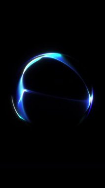 Yumuşak neon eğimli parlak mavi dijital küre temiz fütürist soyut hareket yaratıyor. Kusursuz 4K 60fps döngüsü.