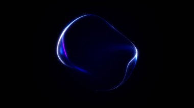 Koyu arkaplanda pürüzsüz mavi, beyaz ve mor gradyanlı minimalist parlak küre. Modern UI, teknoloji kavramları ve gelecekteki görsel kimlik için temiz soyut kompozisyon.