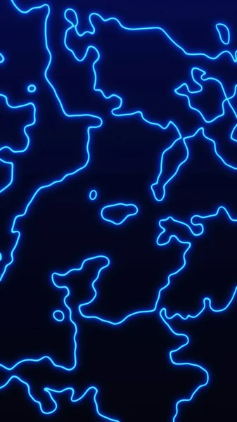 Soyut neon mavi dijital çizgiler karanlık bir zemin üzerinde parlayan organik şekiller yaratarak gelecekteki teknolojiyi, siber enerjiyi ve modern dijital estetiği çağrıştırıyor..