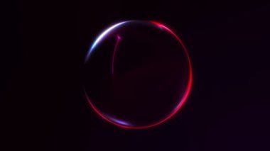 Koyu arkaplanda pürüzsüz kırmızı ve mor gradyan ışıkla en az parlayan sıvı küre. Zarif hareketli fütüristik soyut enerji küresi. Modern görseller için kusursuz 4K 60fps döngüsü.