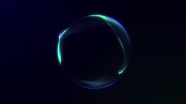 Pürüzsüz mavi ve yeşil eğimli, karanlık uzayda yüzen minimum soyut küre. Sakin hareketlerle temiz geleceksel enerji küre animasyonu. Kusursuz 4K 60fps döngüsü.