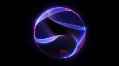 Pürüzsüz sıvı hareket ve temiz soyut tarzda minimum renkli neon eğimli küre. Markalaşma, başlangıç görselleri, sunumlar ve dijital tasarım için modern iş arka planı.