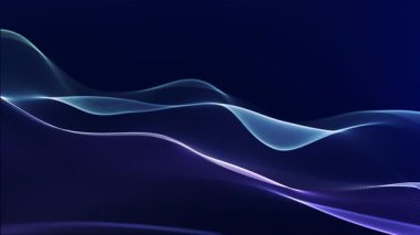 Pürüzsüz mor ve mavi eğimli minimum fütüristik dalgalar. Zarif ışık eğrileri ile soyut dijital akış temiz, 4K 60fps içinde kusursuz döngü.