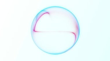 Soyut parlak neon küre beyaz zemin üzerinde pürüzsüz bir gradyan akışı ile. Yumuşak parıldayan dijital küre animasyonu, temiz minimum hareket, 4K 60fps, pürüzsüz döngü.
