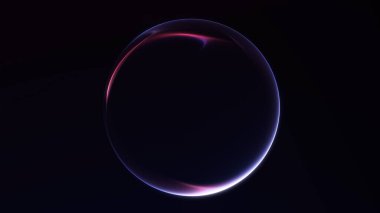 Pürüzsüz mavi ve kırmızı gradyan akışına sahip minimum soyut sıvı küre. Yumuşak ve temiz kompozisyonu olan modern dijital küre.