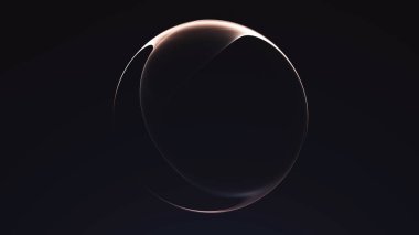 Yumuşak dijital parıltı ve pürüzsüz ışık akışına sahip soyut turuncu eğimli enerji küresi, minimal fütüristik küre, temiz koyu arkaplan, iş ve teknoloji kavramı.