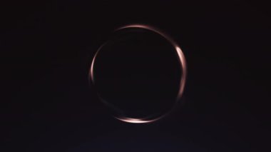 Soyut bronz gradyan enerji küresi. Koyu arkaplanda pürüzsüz ışık dalgaları var. 4K 60fps teknolojisi, finans, lüks ve bilim kurgu görselleri için fütüristik dijital küre animasyonu