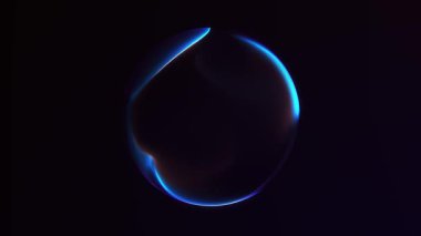 Soyut mavi ve kahverengi parlayan enerji küresi, koyu arkaplanda pürüzsüz akan plazma. 4K 60fps teknolojisi, bilim kurgu ve hareket tasarımı için kusursuz döngü içinde gelecekçi dijital küre animasyonu.