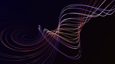 Neon hatları akan çok renkli plazma enerji dizileri ve dinamik soyut dalga hareketi, gelecekteki dijital arkaplan, 4K, 60fps, kusursuz döngü.