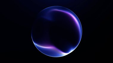 Asgari mavi ve mor soyut enerji küresi, temiz dijital gradyan, kurumsal fütüristik küre.