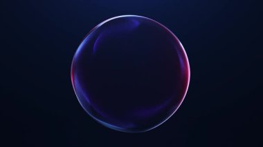 Pürüzsüz mor, mavi ve kırmızı ışık geçişleri, soyut iş tarzı küre animasyonu, zarif dijital arkaplan, kusursuz döngü, 4K 60fps.