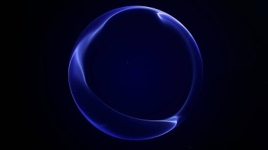Smooth navy blue minimal energy sphere with soft glowing edges and subtle light gradients, abstract futuristic digital orb on dark background.