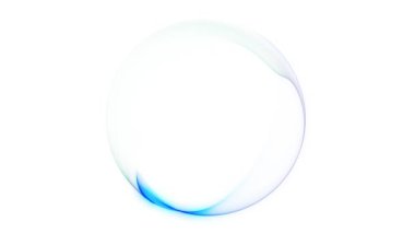 Beyaz zemin üzerinde parlak mavi ve yeşil minimalist enerji küresi pürüzsüz parlayan ışık akışı, soyut dijital iş tarzı hareket arkaplanı, pürüzsüz döngü, 4K, 60fps.