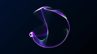 Dinamik soyut enerji küresi, akan mor ve yeşil gradyanlar ve koyu arkaplanda düzgün plazma hareketi. Teknolojiyi, yeniliği, veri akışını ve modern Sc 'yi temsil eden gelecekçi dijital form