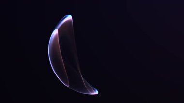 Koyu arkaplanda pürüzsüz mavi turuncu gradyan dalgaları olan fütürist parlak enerji küresi. Yumuşak akan ışığı, modern bilim kurgu atmosferi ve kusursuz döngüsü olan zarif minimalist dijital küre.