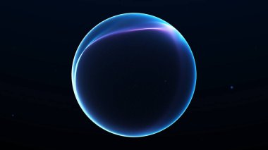 Yumuşak eğimli ve gelecekten gelen dijital yapısı olan parlak mavi parçacık küresi. Pürüzsüz atmosferi ve modern bilim kurgu görsel dengesi olan soyut teknoloji enerji çekirdeği.