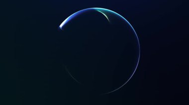 Pürüzsüz plazma akışı ve fütürist dijital ışıkla 4K 60 fp 'lik mavi cyan parlayan enerji animasyonu. Derin kontrast, yumuşak parıltı ve modern bilim kurgu atmosferiyle soyut ışık küre döngüsü.